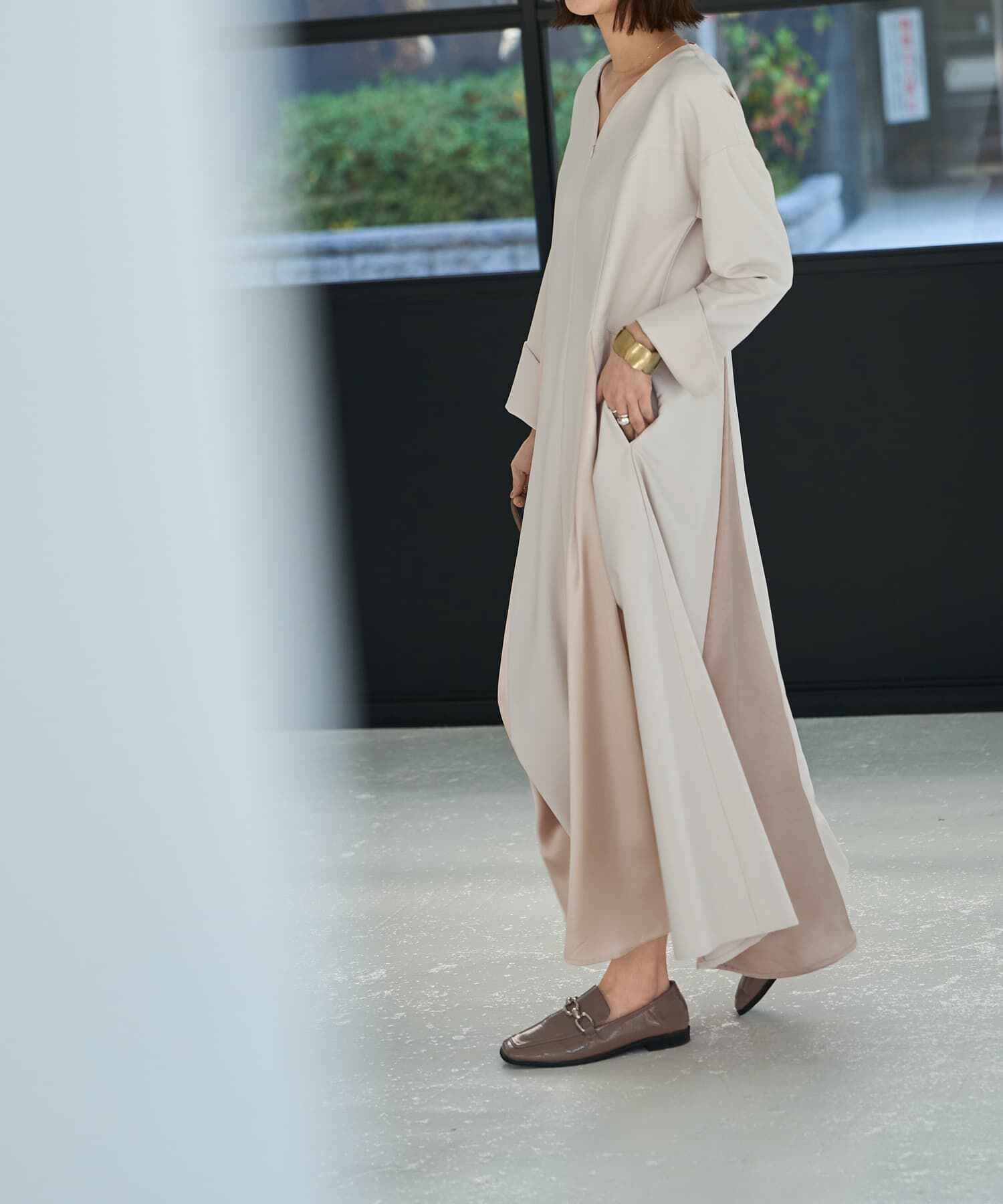 STYLE DELI「【LUXE】フロントファスナー微配色ワンピース」|ワンピース|