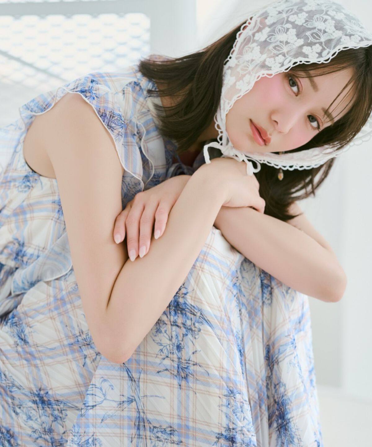 WILLSELECTION「フラワーチェックプリントプリーツ切替ワンピース」|ワンピース|