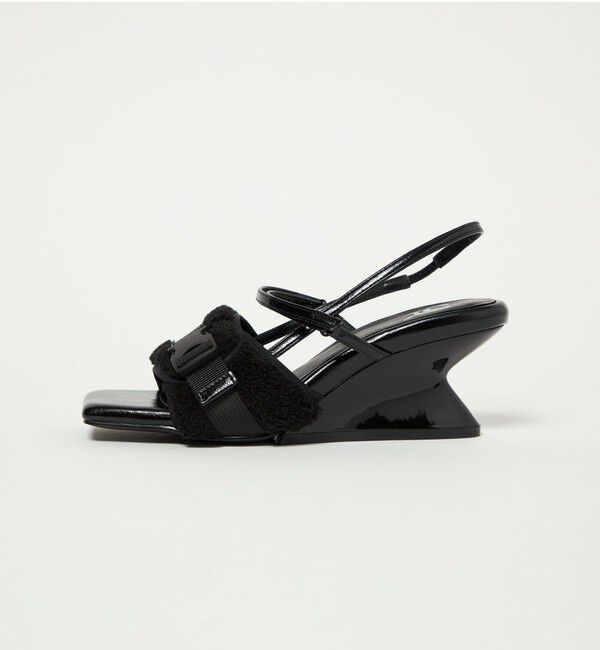 ODETTE E ODILE「＜SY＞ボア ウェッジバックベルト サンダル60&uarr;」|サンダル|BLACK