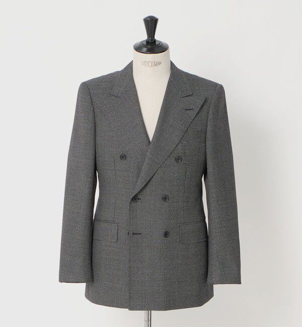 UNITED ARROWS「ハウンドトゥース ダブル 6ボタン テーラードジャケット ヨコストレッチ」|スーツ|DK.GRAY