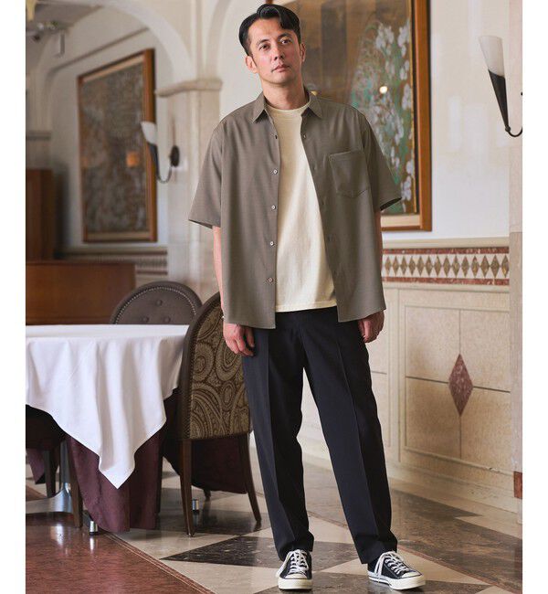UNITED ARROWS green label relaxing「ポリエステル ドビー ジャストルーズ 半袖 シャツ -接触冷感・吸水速乾・ストレッチ-」|シャツ・ブラウス|