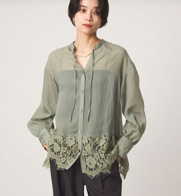 UNITED ARROWS green label relaxing「【結論シリーズ】ミルフィーユレースブラウス」|シャツ・ブラウス|OLIVE