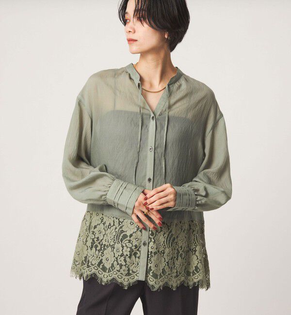 UNITED ARROWS green label relaxing「【結論シリーズ】ミルフィーユレースブラウス」|シャツ・ブラウス|