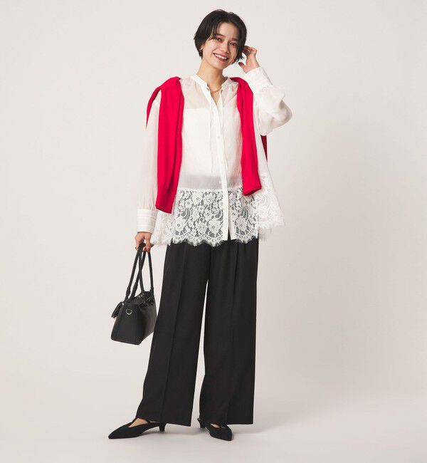 UNITED ARROWS green label relaxing「ニーハイワイドパンツ マシンウォッシャブル ストレッチ 帯電防止」|その他|