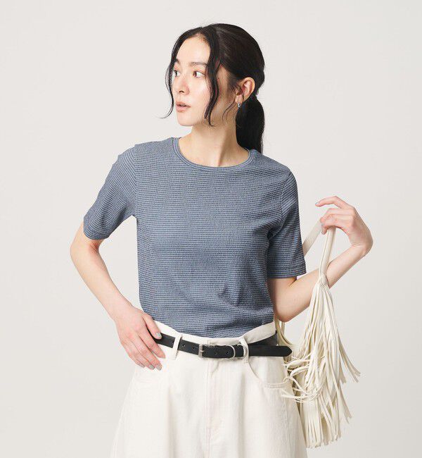 BEAUTY&YOUTH UNITED ARROWS「シャーリング コンパクト ボーダー Tシャツ」|Tシャツ・カットソー|