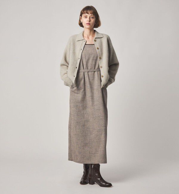 STEVEN ALAN「＜Steven Alan＞ヘリンボーン ツイードライク エプロン ワンピース」|ワンピース|BEIGE