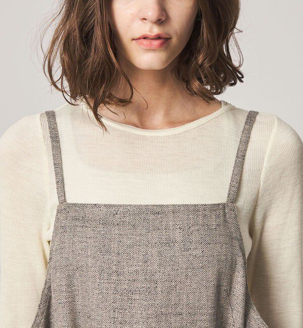 STEVEN ALAN「＜Steven Alan＞ヘリンボーン ツイードライク エプロン ワンピース」|ワンピース|