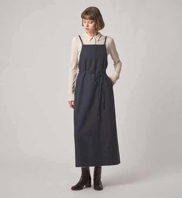STEVEN ALAN「＜Steven Alan＞ヘリンボーン ツイードライク エプロン ワンピース」|ワンピース|