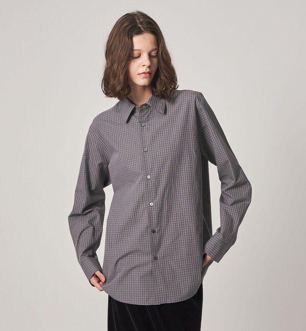 STEVEN ALAN「＜Steven Alan＞コットン ミニ チェック シャツ」|シャツ・ブラウス|MD.GRAY
