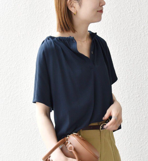 SHIPS any「SHIPS any:〈UVカット/接触冷感/吸水速乾/洗濯機可能〉USAコットン フレア TEE」|Tシャツ・カットソー|