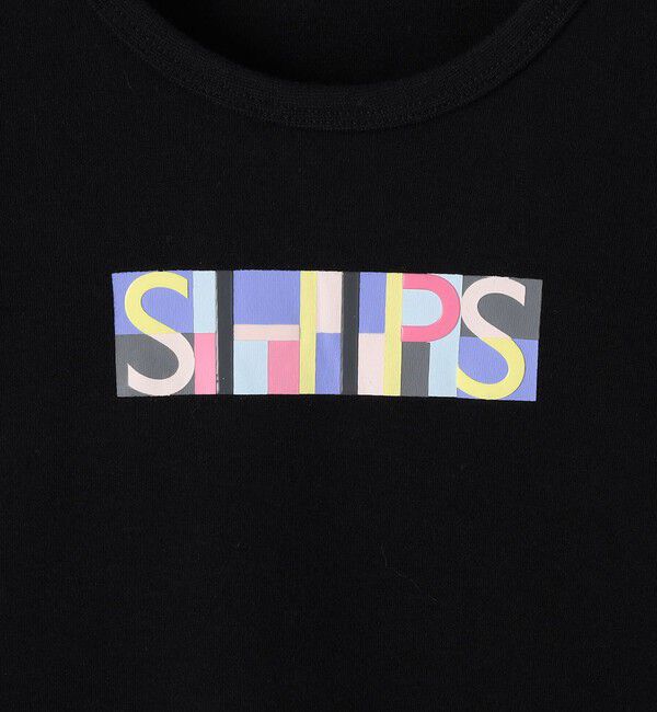 SHIPS KIDS「SHIPS KIDS:100～130cm /ブロックフォント ロゴ Tシャツ」|Tシャツ・カットソー|