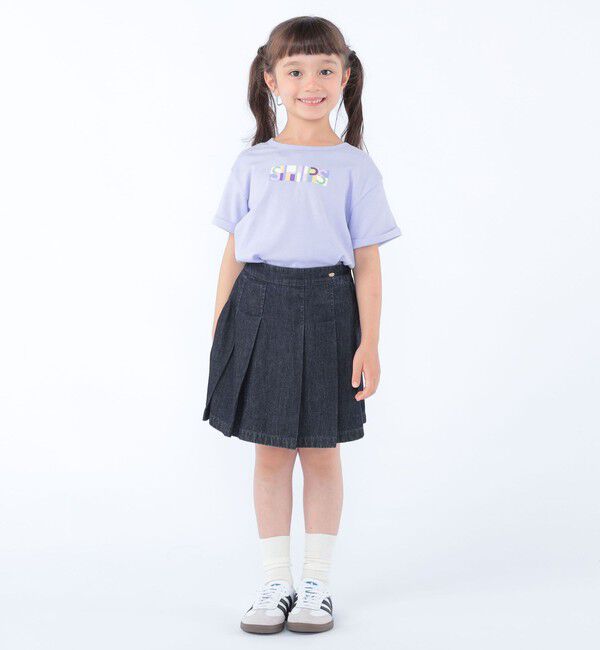 SHIPS KIDS「SHIPS KIDS:100～130cm /ブロックフォント ロゴ Tシャツ」|Tシャツ・カットソー|