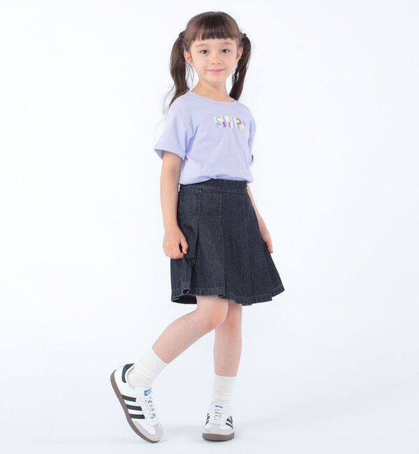 SHIPS KIDS「SHIPS KIDS:100～130cm /ブロックフォント ロゴ Tシャツ」|Tシャツ・カットソー|