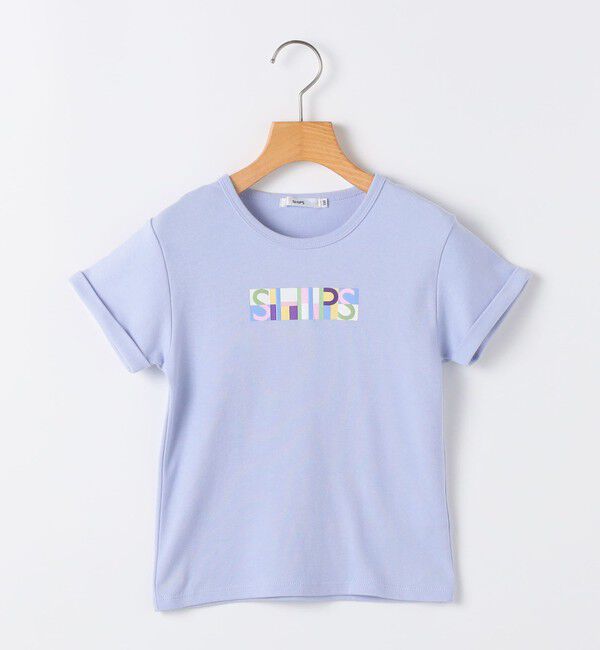 SHIPS KIDS「SHIPS KIDS:100～130cm /ブロックフォント ロゴ Tシャツ」|Tシャツ・カットソー|