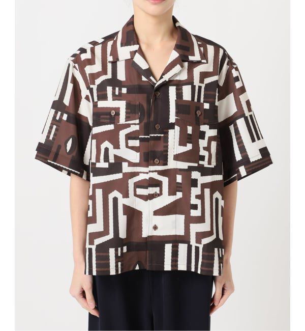 OUTDOOR PRODUCTS Usual Things「RAGモチーフプリントオープンカラーシャツ　セットアップ対応」|シャツ・ブラウス|