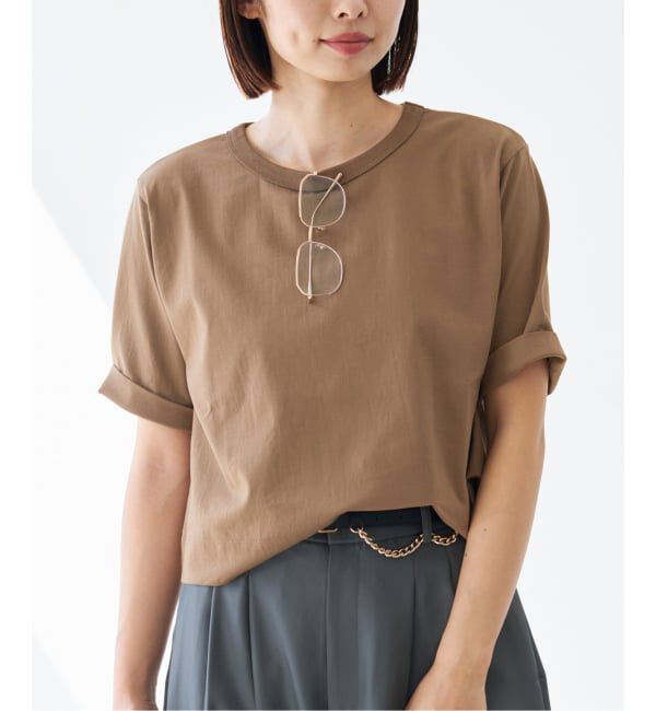 IENA「クロップドTシャツ」|Tシャツ・カットソー|ブラウン B