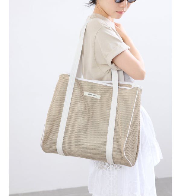 IENA「《洗濯機洗い可》qbag paris/キューバッグ パリ NEST ZIP L バッグ」|トートバッグ|