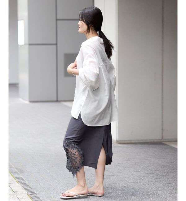 IENA「《手洗い可能》コットンローンオーバーサイズシャツ」|シャツ・ブラウス|