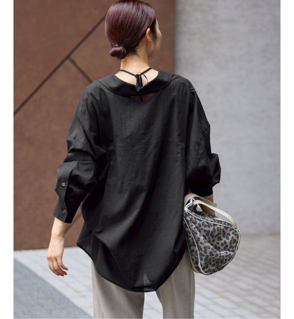 IENA「《手洗い可能》コットンローンオーバーサイズシャツ」|シャツ・ブラウス|