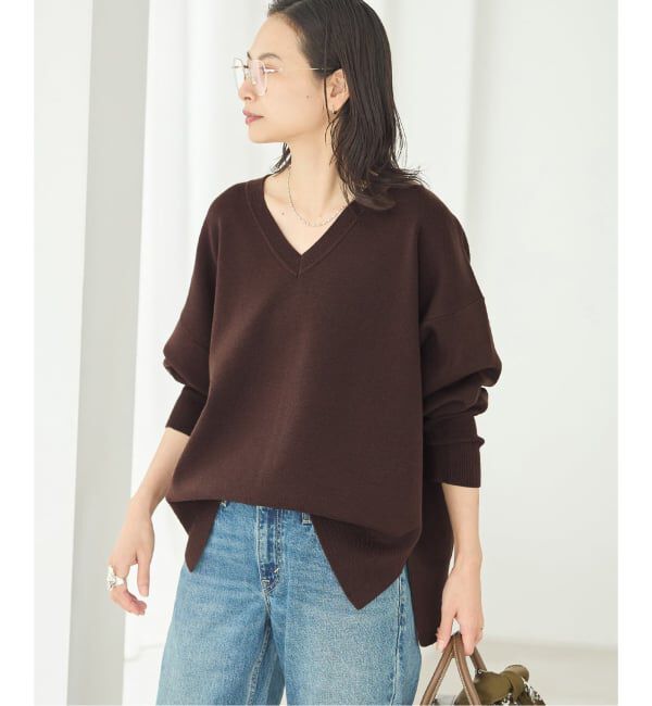 JOURNAL STANDARD「《WEB限定追加予約》ウォッシャブルTEXBRID Vプルオーバー」|ニット・セーター|ブラウン