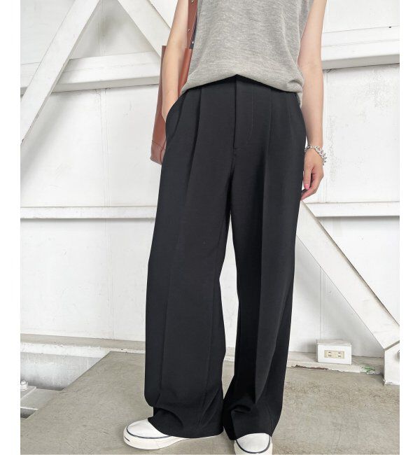 Spick and Span「ダブルクロスツータックパンツ」|スラックス|