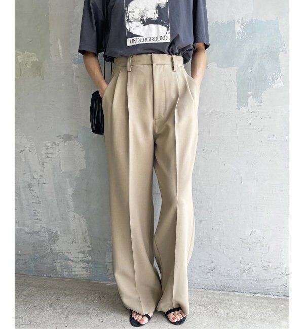 Spick and Span「ダブルクロスツータックパンツ」|スラックス|