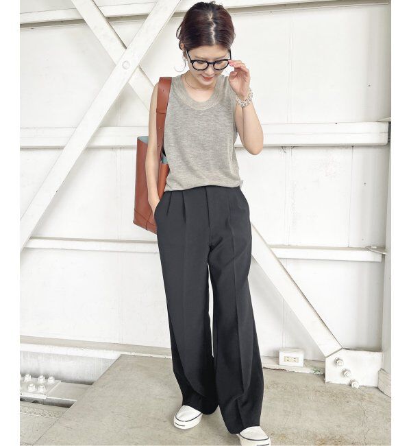 Spick and Span「ダブルクロスツータックパンツ」|スラックス|