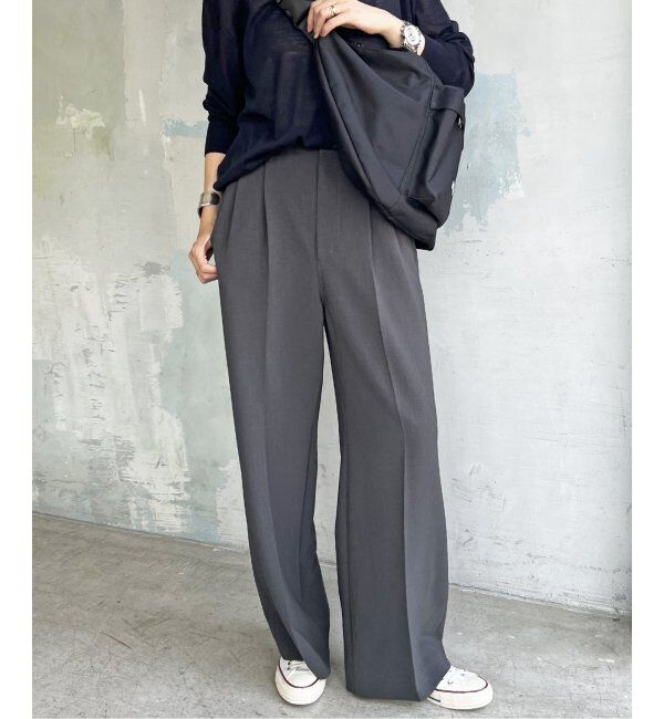 Spick and Span「ダブルクロスツータックパンツ」|スラックス|