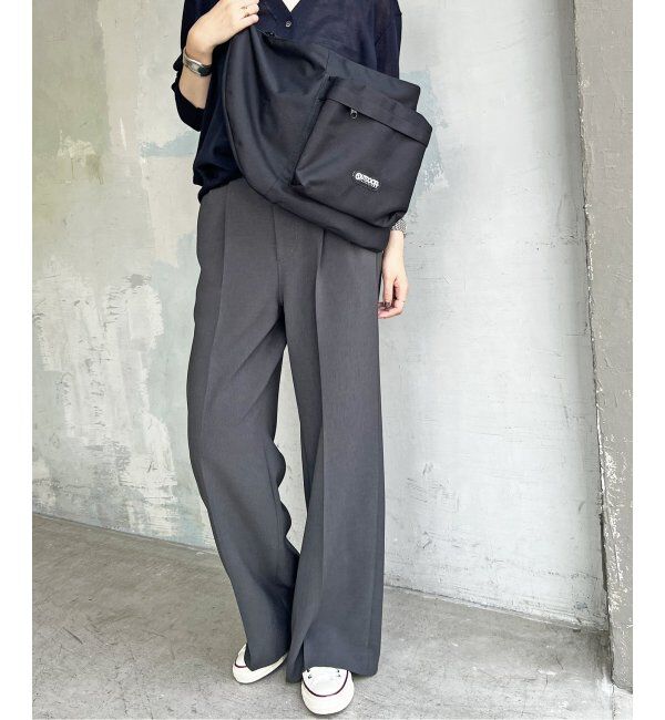 Spick and Span「ダブルクロスツータックパンツ」|スラックス|グレー