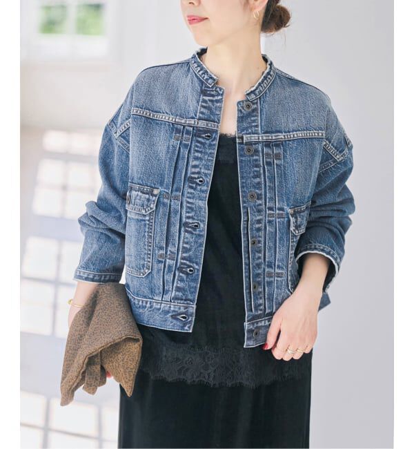 Spick and Span「《WEB限定 / 予約》5 1/2 2ND-LINE CROP ジャケット」|デニムジャケット|