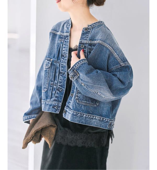 Spick and Span「《WEB限定 / 予約》5 1/2 2ND-LINE CROP ジャケット」|デニムジャケット|