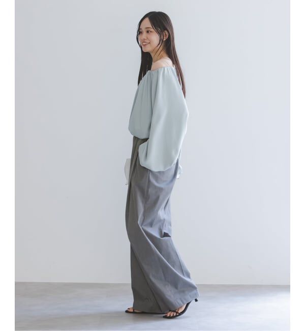 NOBLE「バックディテールツイルパンツ」|スラックス|