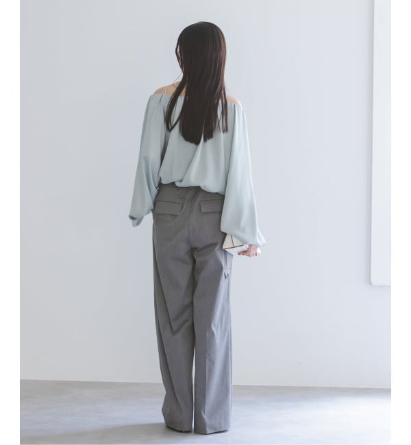 NOBLE「バックディテールツイルパンツ」|スラックス|