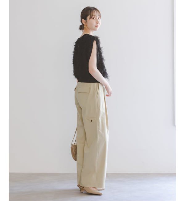 NOBLE「バックディテールツイルパンツ」|スラックス|