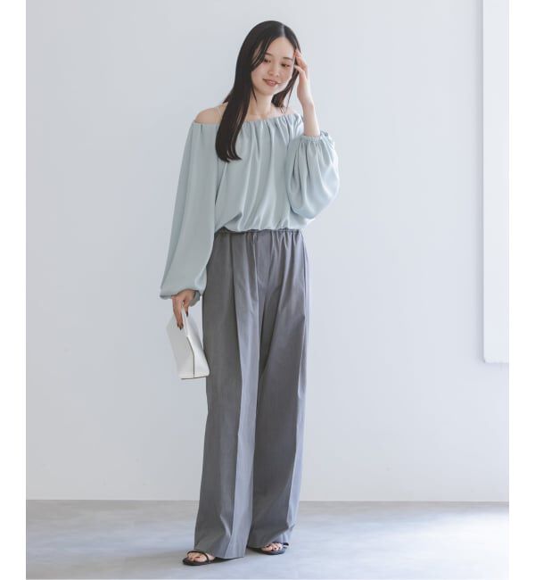 NOBLE「バックディテールツイルパンツ」|スラックス|