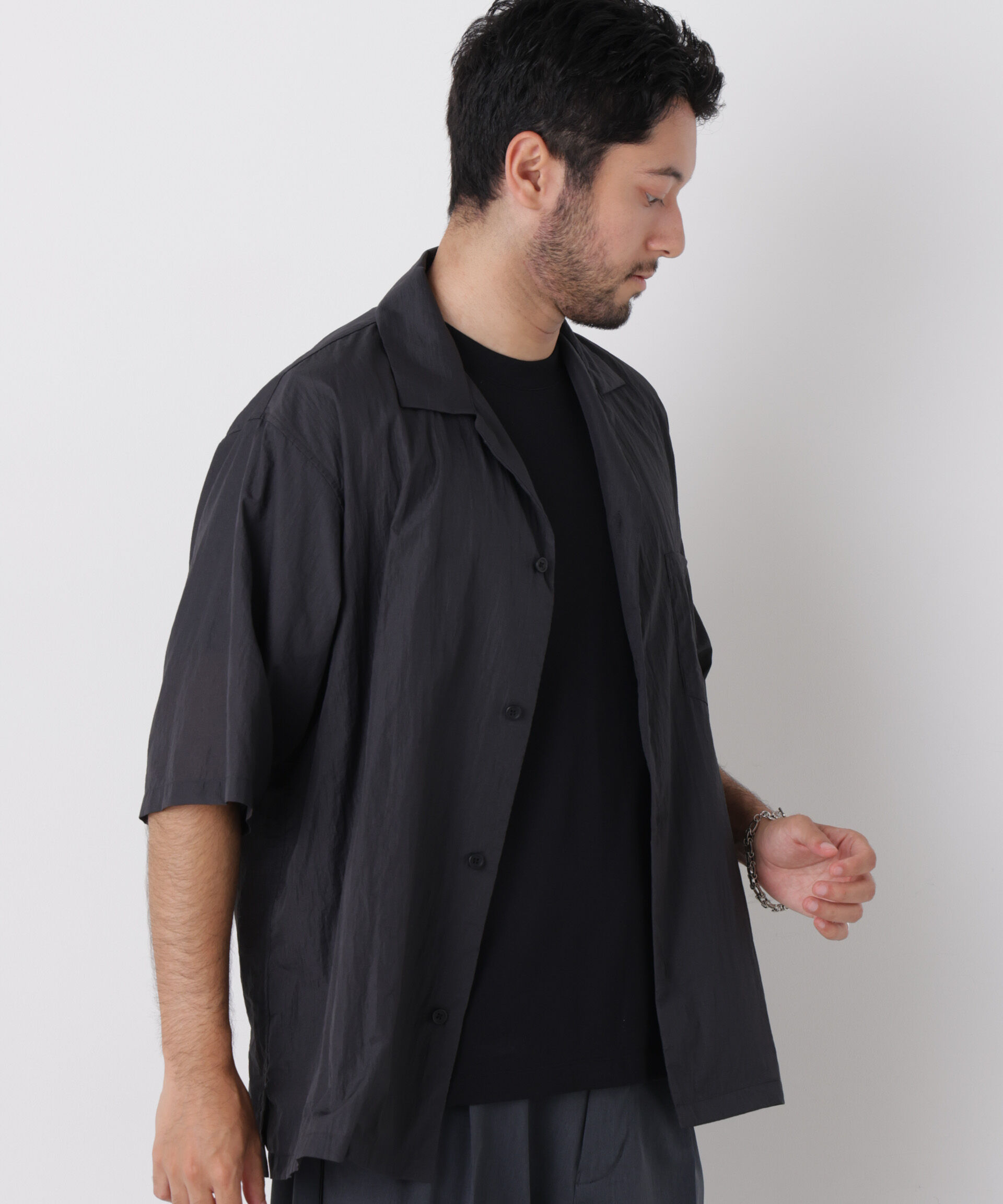nano･universe「HRAFTeX(R)スクウェアシャツ 半袖」|シャツ・ブラウス|