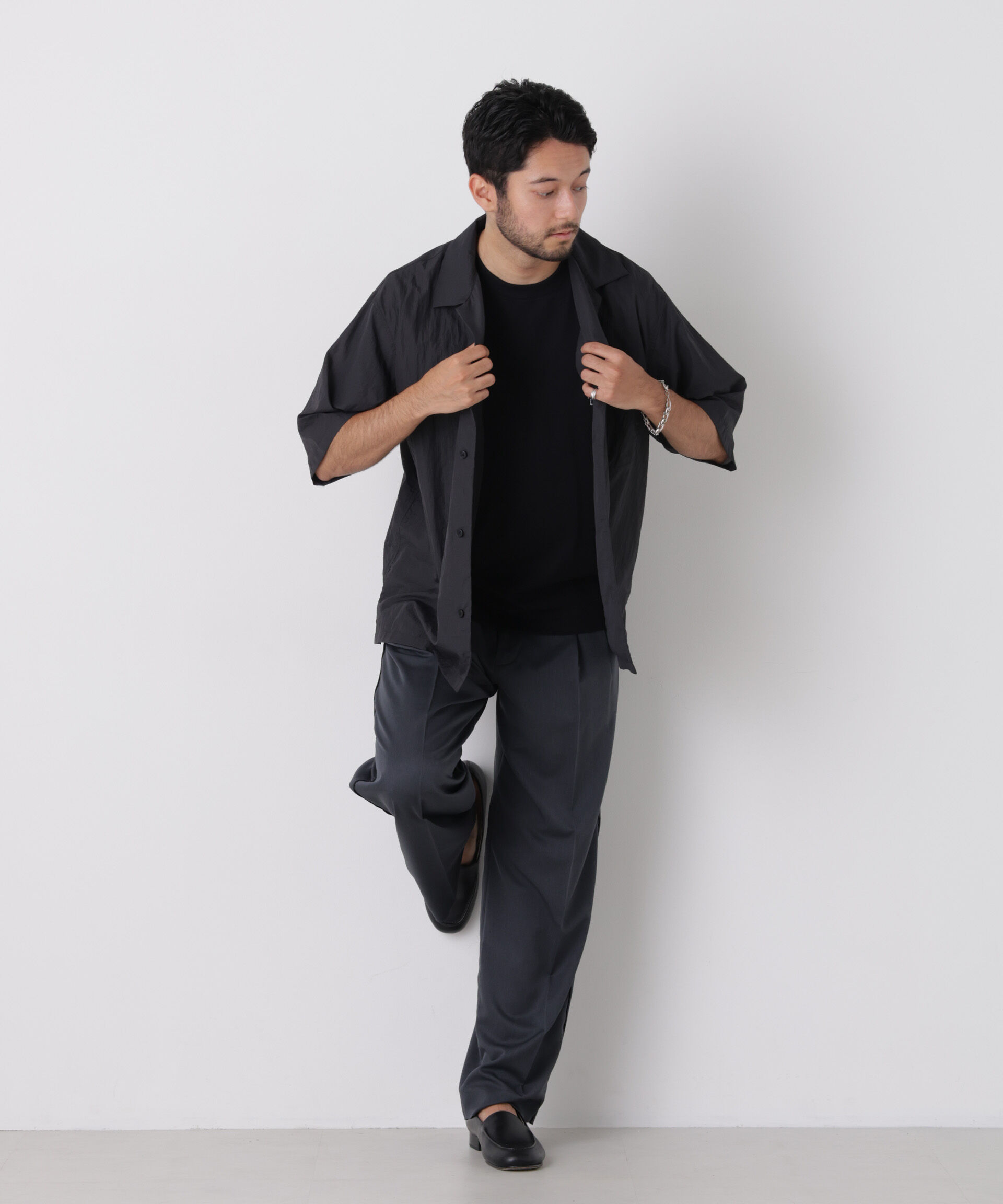 nano･universe「HRAFTeX(R)スクウェアシャツ 半袖」|シャツ・ブラウス|