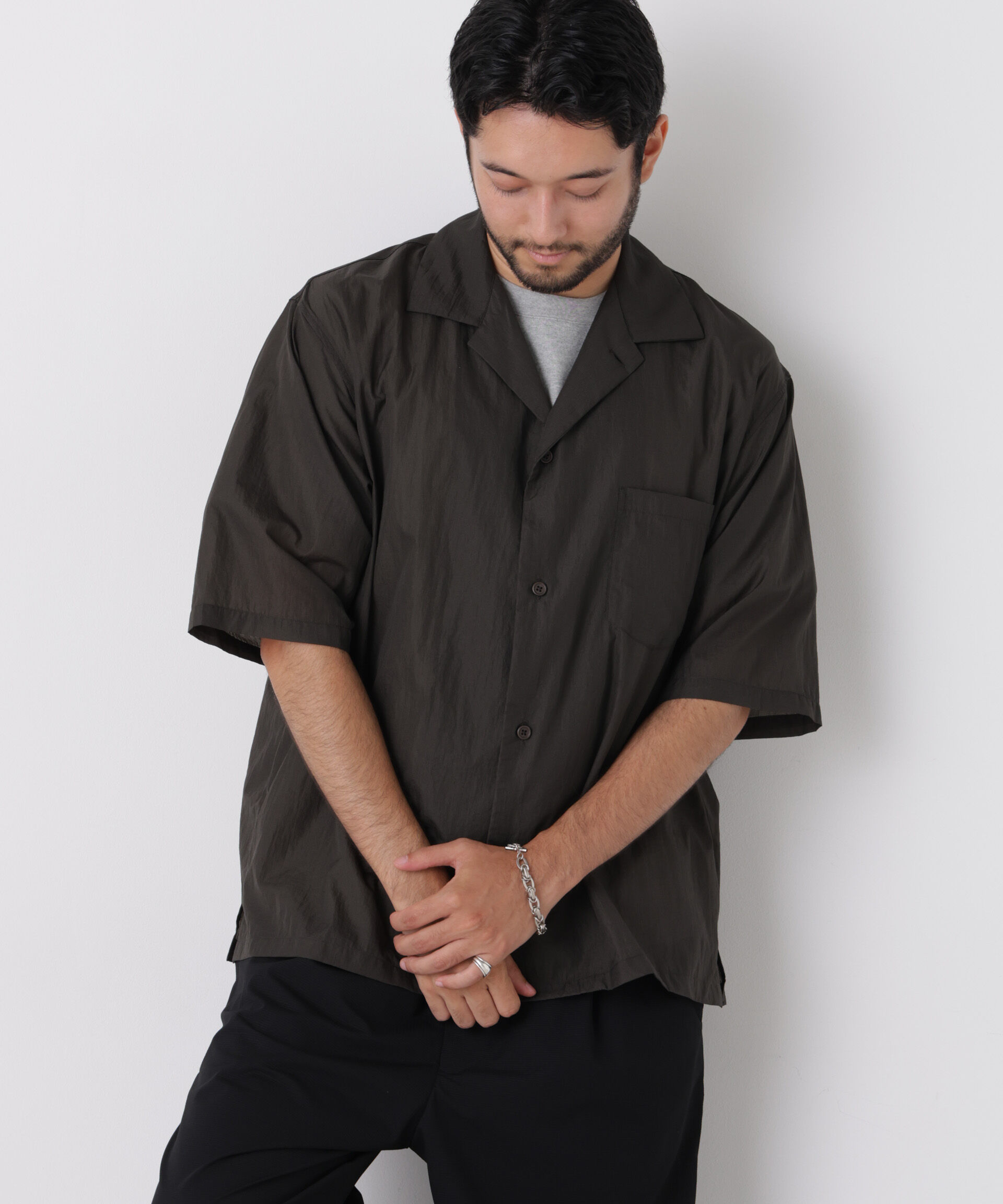 nano･universe「HRAFTeX(R)スクウェアシャツ 半袖」|シャツ・ブラウス|