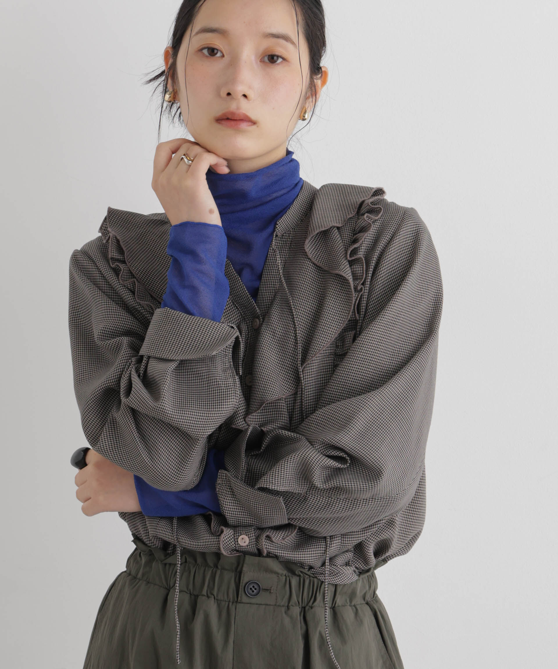 NANO universe「梨地シアータートルカットトップス」|Tシャツ・カットソー|