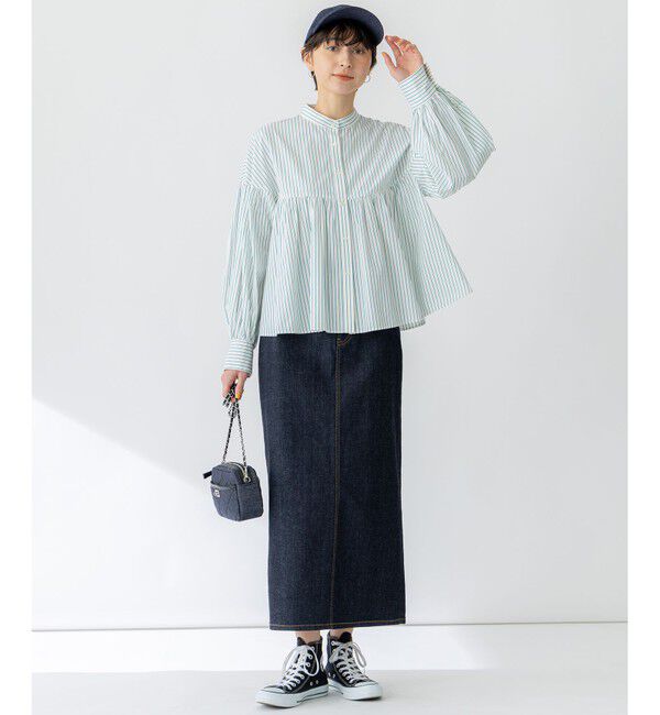 23区「【洗える】CANCLINI ギャザー フレア ブラウス」|シャツ・ブラウス|