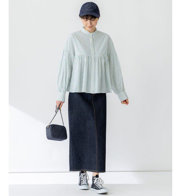 23区「【洗える】CANCLINI ギャザー フレア ブラウス」|シャツ・ブラウス|