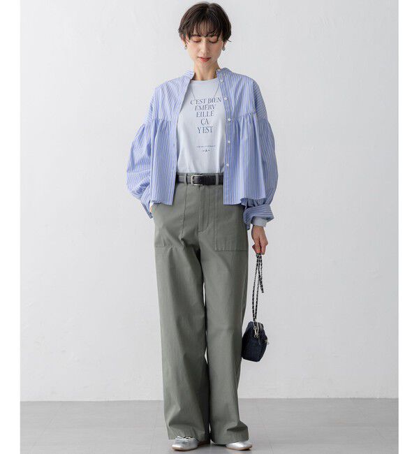23区「【洗える】CANCLINI ギャザー フレア ブラウス」|シャツ・ブラウス|