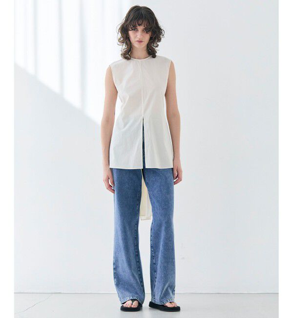 BEIGE,「【洗える・GISELe 6月号掲載】MALLOW / バックリボンコットンノースリーブブラウス」|シャツ・ブラウス|