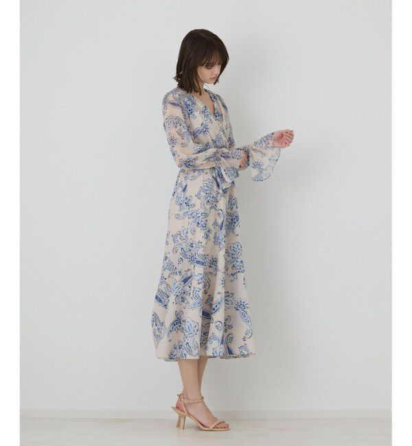 GRACE CONTINENTAL「ペイズリーカシュクールワンピース」|ワンピース|