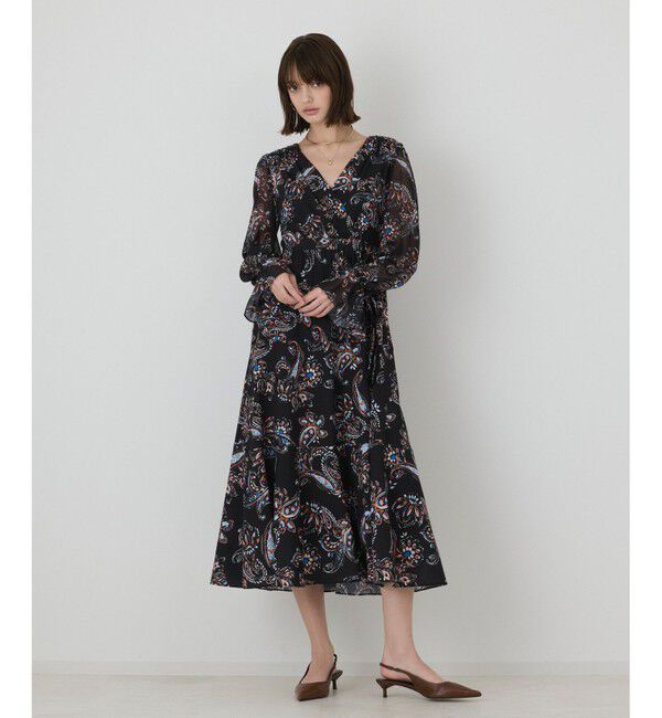 GRACE CONTINENTAL「ペイズリーカシュクールワンピース」|ワンピース|
