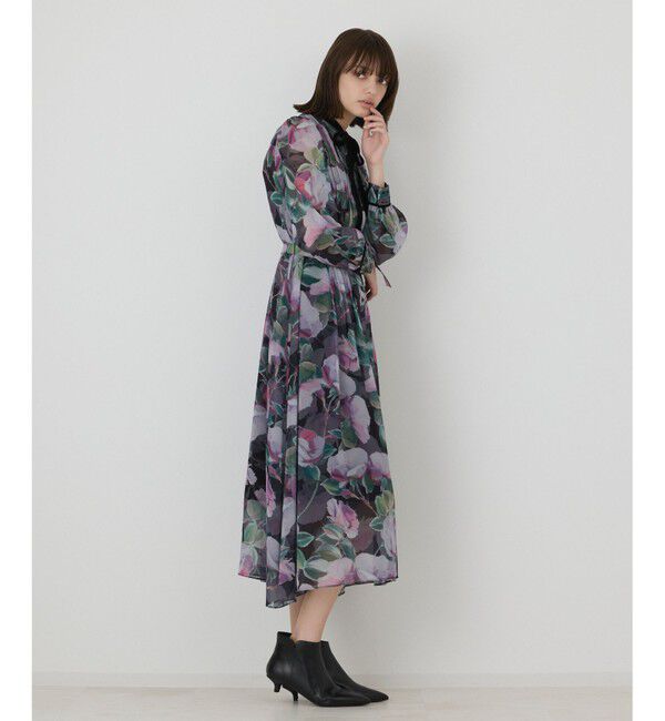 GRACE CONTINENTAL「ローズプリントフレアワンピース」|ワンピース|