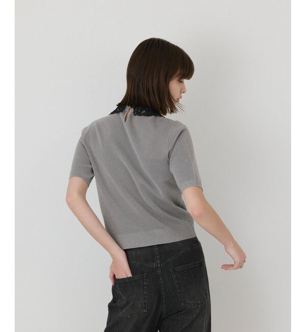 GRACE CONTINENTAL「レースカラーラメニットトップ」|その他|