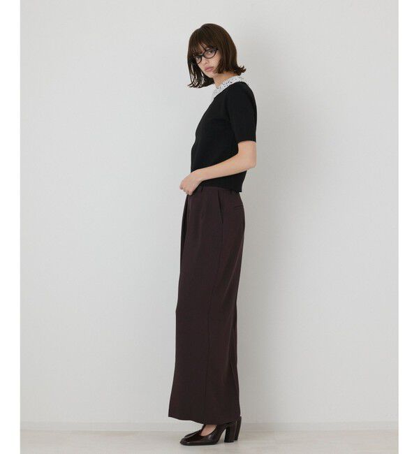 GRACE CONTINENTAL「レースカラーラメニットトップ」|その他|