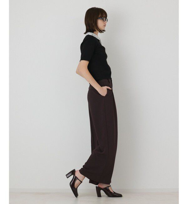 GRACE CONTINENTAL「レースカラーラメニットトップ」|その他|