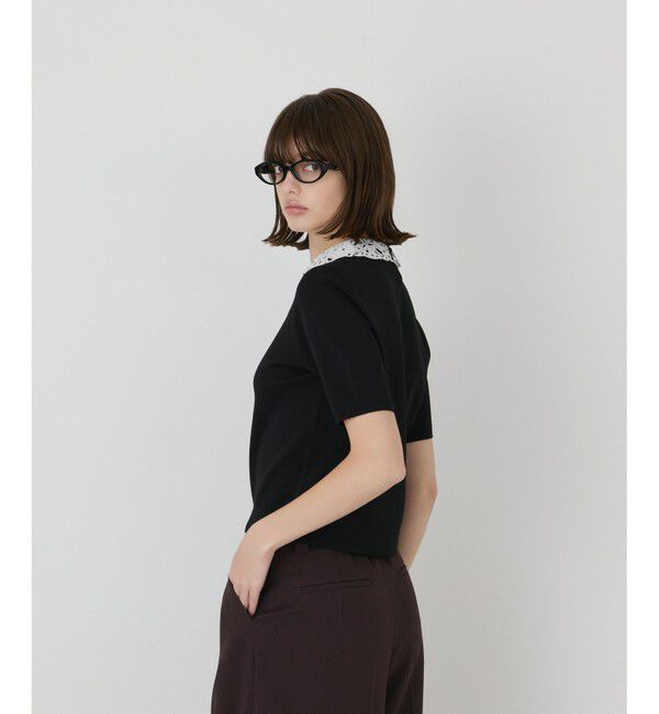 GRACE CONTINENTAL「レースカラーラメニットトップ」|その他|